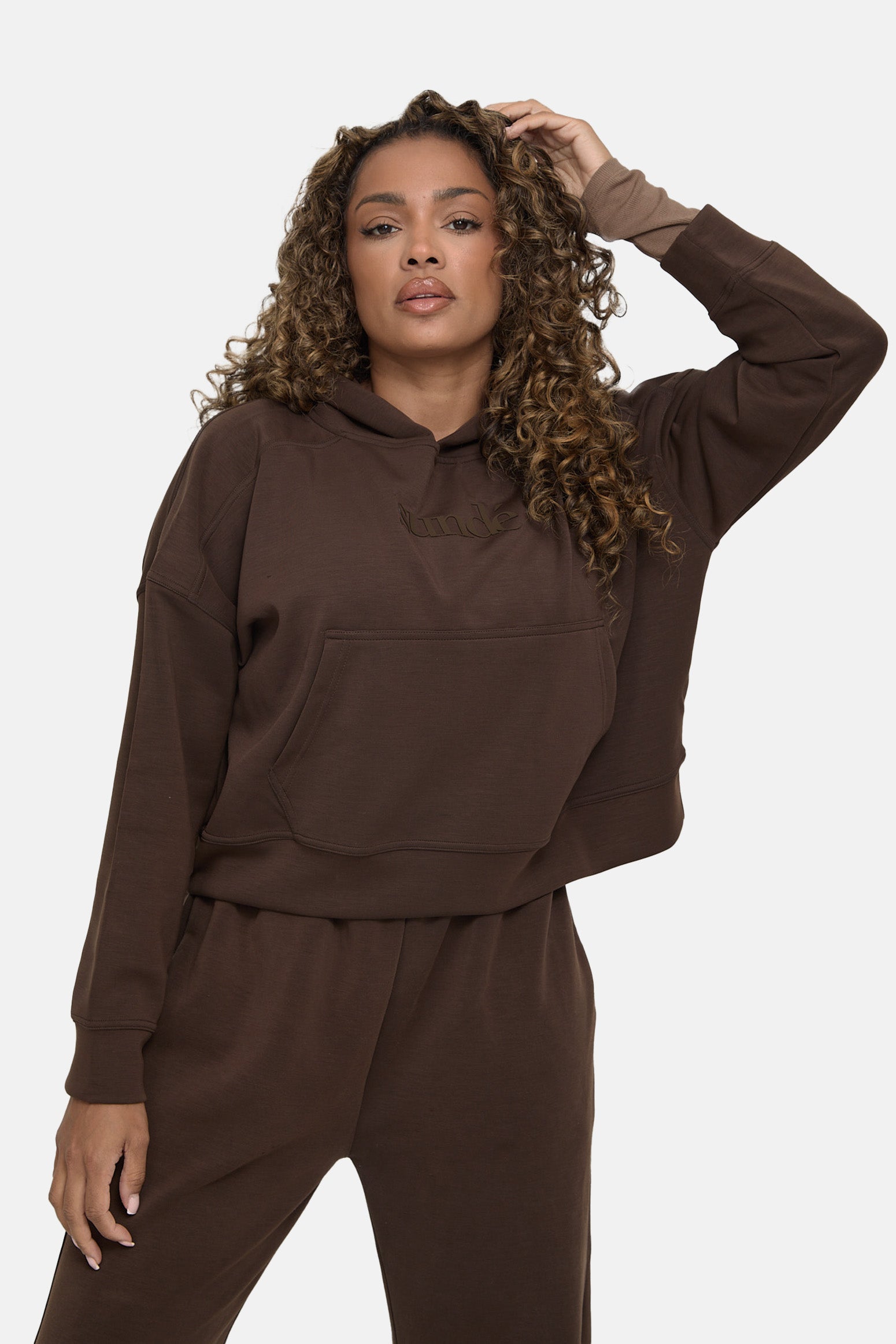 Soft Touch Boxy Lounge Hoodie - Chocolate - Sunde