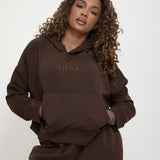 Soft Touch Boxy Lounge Hoodie - Chocolate - Sunde - sundé
