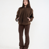 Teddy Bear 1/4 Zip Sherpa Jacket - Cocoa