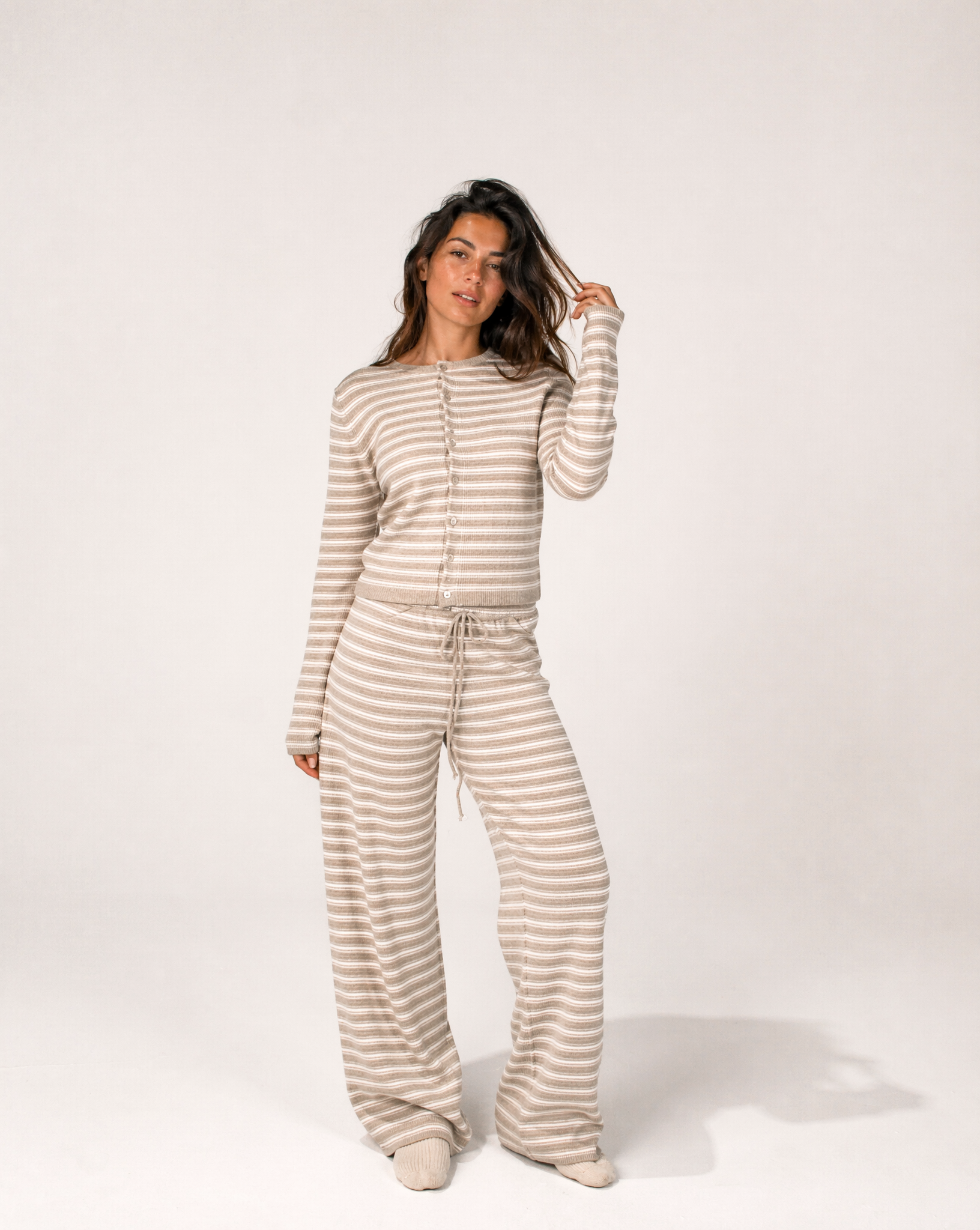 Pre- Order Thea Knitted Lounge Cardi- Mocha Pink