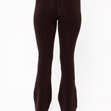 Velour Touch Wrap High-Waisted Flare Leggings - Espresso