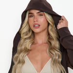 Velour Touch Lounge Zip Through Hoodie - Espresso - sundé