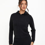 Velour Touch Velour Zip-Through Hoodie - Washed Black - Sunde - sundé