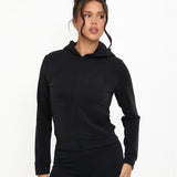 Velour Touch Velour Zip-Through Hoodie - Washed Black - Sunde - sundé