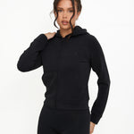 Velour Touch Velour Zip-Through Hoodie - Washed Black - Sunde - sundé