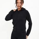 Velour Touch Velour Zip-Through Hoodie - Washed Black - Sunde - sundé