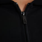 Velour Touch Velour Zip-Through Hoodie - Washed Black - Sunde - sundé