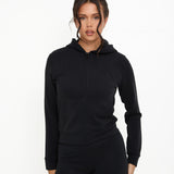 Velour Touch Velour Zip-Through Hoodie - Washed Black - Sunde - sundé