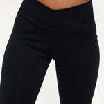 Velour Touch Wrap High-Waisted Leggings - Washed Black - sundé