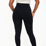 Velour Touch Wrap High-Waisted Leggings - Washed Black - sundé