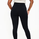 Velour Touch Wrap High-Waisted Leggings - Washed Black - sundé