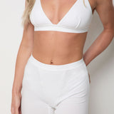 Cotton Lyocell Ribbed Girl Boxer  - White - Sunde - sundé